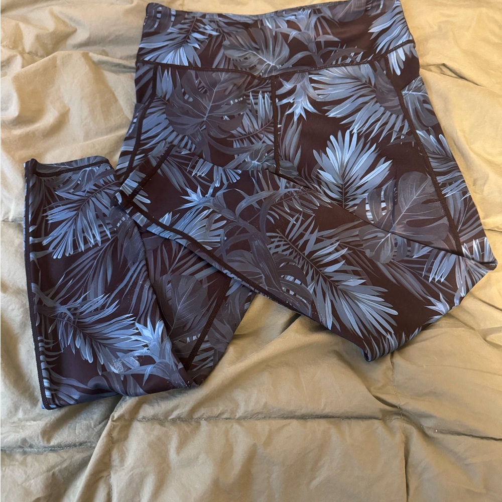 Tropical Leaf Print Leggings